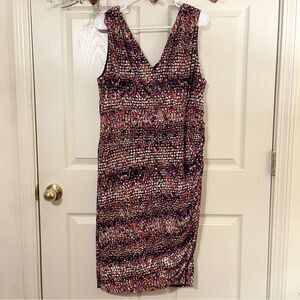 Alfani Pink and Black Sleeveless Sheath Dress